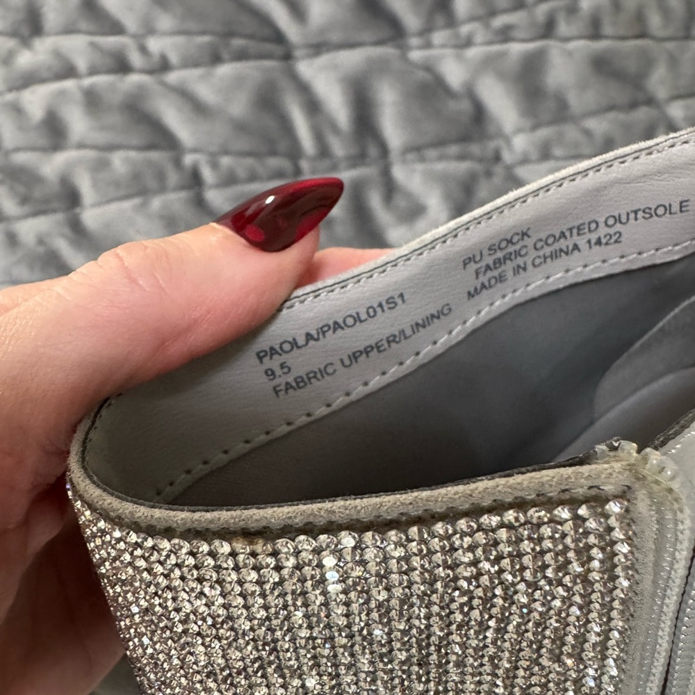Silver Rhinestone Ankle Boots Steve Madden 9.5 - Picture 7 of 9